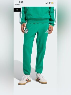 Mexico DNA 25/26 adidas green fleece sweatpants/joggers size XS